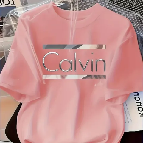Футболка унісекс рожева у стилі Calvin Klein, арт. CKf1/pink