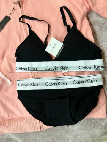 Жіночий комплект білизни чорний в стилі Calvin Klein, арт. CKko1/black
