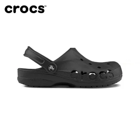 Классические кроксы-сабо в стиле Crocs черные с ремешком на пятке, арт. Cr1/black