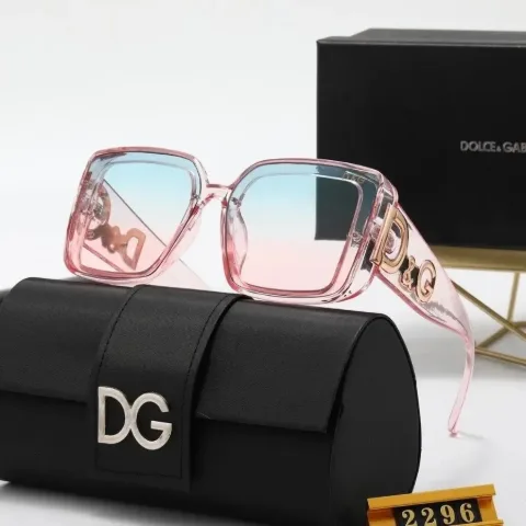 Великі квадратні сонцезахисні окуляри у стилі Dolce & Gabbana блакитно-рожеві, арт. DGo1/bluepink