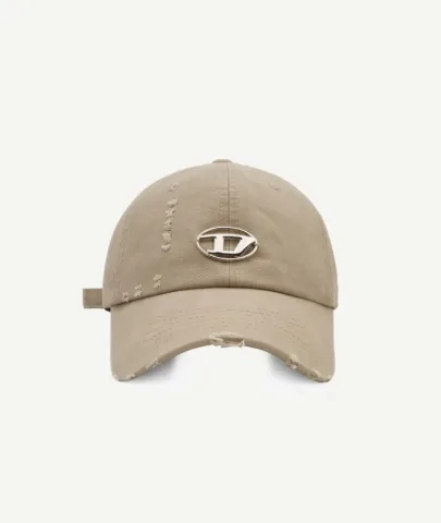 Кепка бежева у стилі Diesel з потертостями, арт. Dk1/beige
