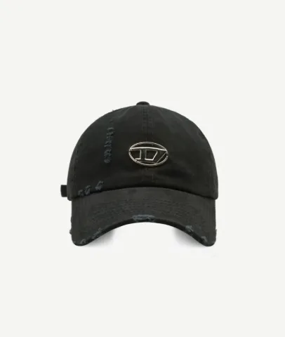 Кепка чорна у стилі Diesel з потертостями, арт. Dk1/black