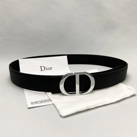 Жіночий ремінь з декоративною пряжкою у стилі Dior чорний, арт. Dp1/black