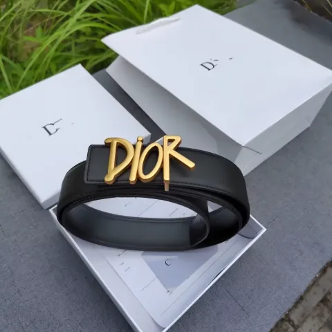 Жіночий пояс з акцентною пряжкою у стилі Dior чорний, арт. Dp2/black