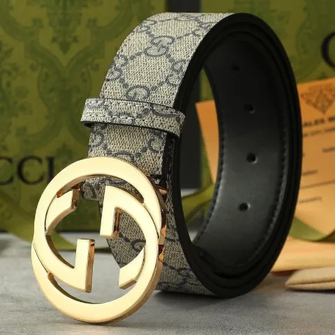 Жіночий пояс з масивною пряжкою у стилі Gucci сірий, арт. Gp1/gray