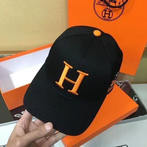 Кепка чорна у стилі Hermès з логотипом класична, арт. Hk2/black