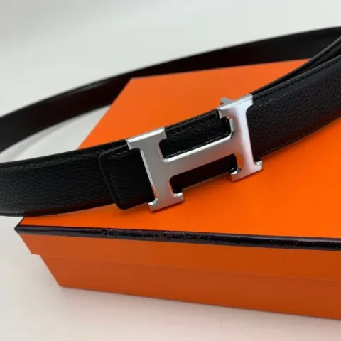 Жіночий ремінь з декоративною пряжкою у стилі Hermès чорний, арт. Hp1/black