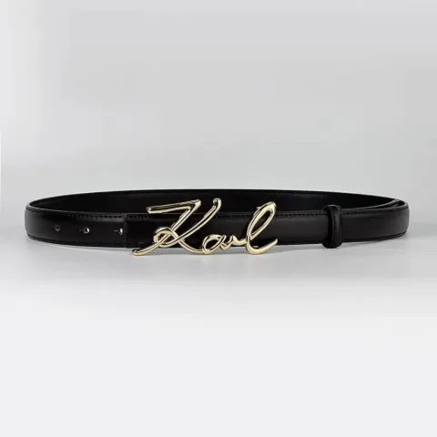 Женский черный ремень с декоративной пряжкой в ​​стиле Karl Lagerfeld, арт. KLr1/black