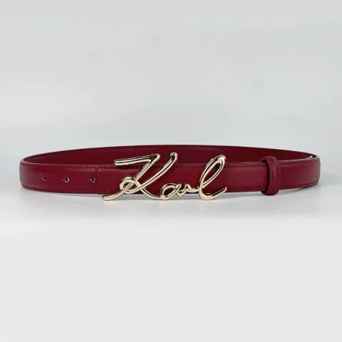 Женский красный ремень с декоративной пряжкой в ​​стиле Karl Lagerfeld, арт. KLr1/red