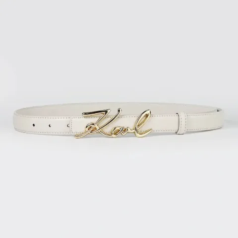 Жіночий білий ремінь з декоративною пряжкою у стилі Karl Lagerfeld, арт. KLr1/white