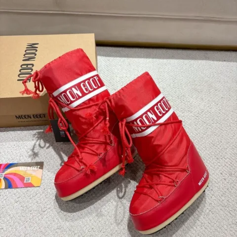 Подовжені зимові чоботи у стилі Moon Boot червоні, арт. MB2/red