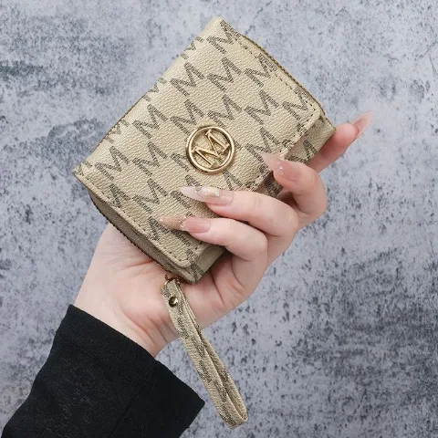Женский бежевый кошелек в стиле Michael Kors с экокожи на молнии, арт. MKko1/beige