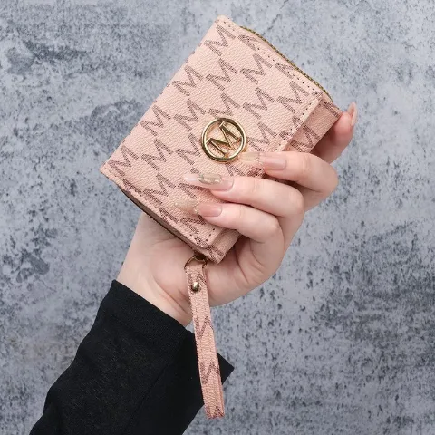 Жіночий рожевий гаманець у стилі Michael Kors з екошкіри на блискавці, арт. MKko1/pink