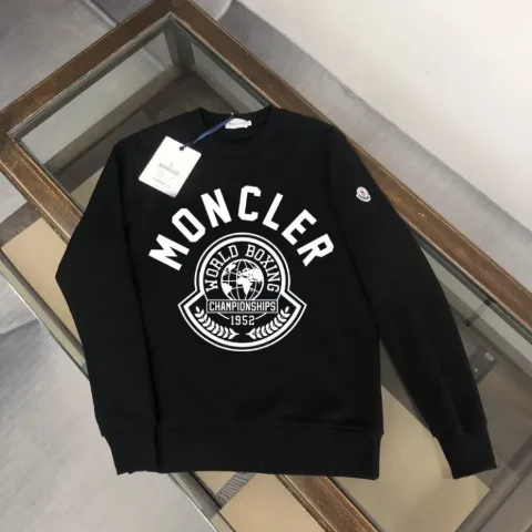 Жіночий чорний світшот з декоративним логотипом у стилі Moncler, арт. Ms1/white-1