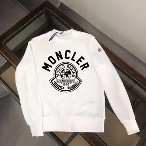 Женский белый свитшот с декоративным логотипом в стиле Moncler, арт. Ms1/white