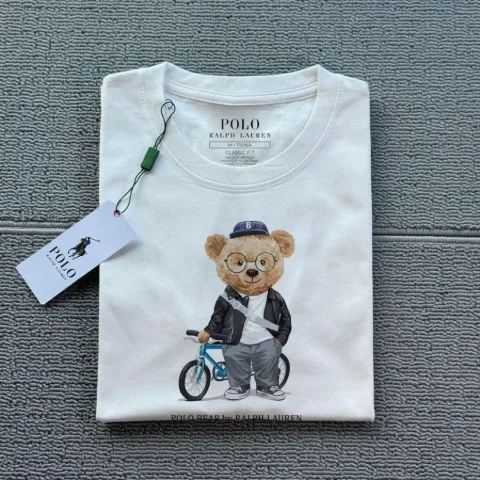 Жіноча футболка з принтом Polo Bear у стилі Ralph Lauren №4, арт. RLf1/white-4
