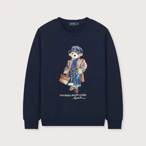 Женский свитшот Polo Bear в стиле Ralph Lauren синий №1, арт. RLs1/blue1