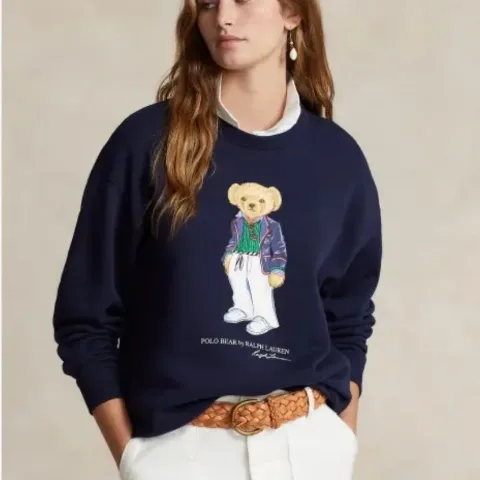 Женский свитшот Polo Bear в стиле Ralph Lauren синий №2, арт. RLs1/blue2