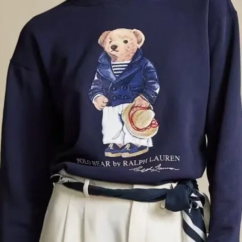 Женский свитшот Polo Bear в стиле Ralph Lauren синий №3, арт. RLs1/blue3