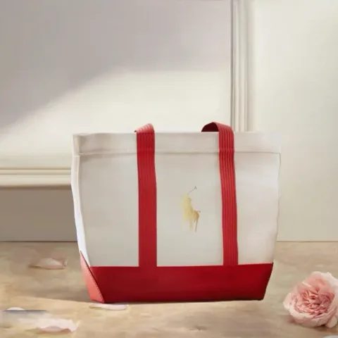 Сумка-шопер среднего размера 33×28×11 см в стиле Ralph Lauren, арт. RLs1/white
