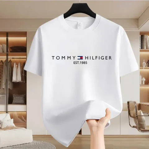 Бавовняна футболка унісекс біла у стилі Tommy Hilfiger, арт. TFf1/white