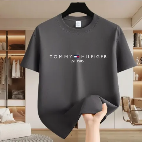 Бавовняна футболка унісекс сіра у стилі Tommy Hilfiger, арт. TFf1/gray