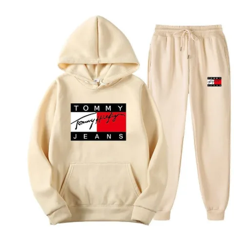 Костюм з худі та джогерами бежевий у стилі Tommy Jeans, арт. TFko1/beige