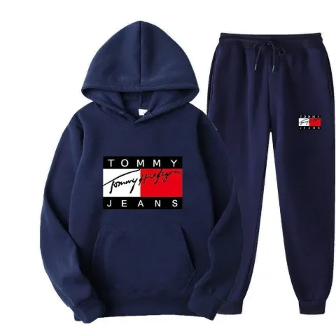 Костюм из худи и джогеров синий в стиле Tommy Jeans, арт. TFko1/blue