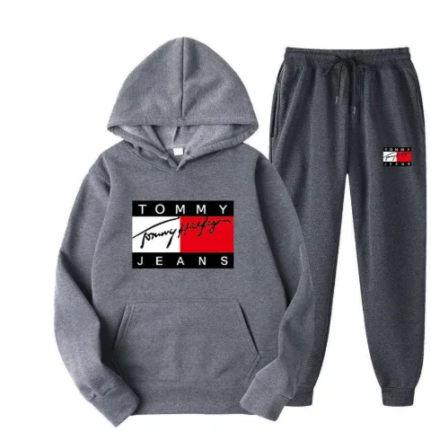 Костюм з худі та джогерами сірий у стилі Tommy Jeans, арт. TFko1/gray