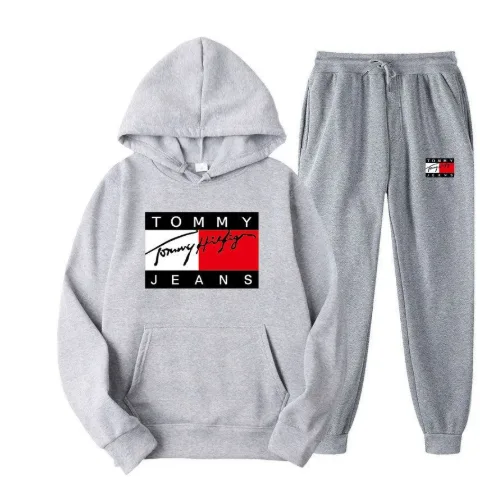 Костюм з худі та джогерами світло-сірий у стилі Tommy Jeans, арт. TFko1/lightgray