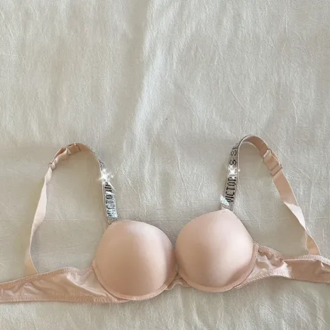 Бюстгальтер у стилі Victoria's Secret, бежевий зі стразами та пуш-ап ефектом, арт. VSb1/beige